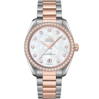 海马系列 AQUA TERRA 150米手表 38毫米, 精钢-Sedna™ 18k金表壳 搭配 精钢-Sedna™ 18k金表链 - SKU码 220.25.38.20.55.001