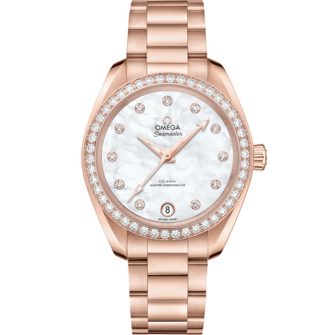 海马系列 AQUA TERRA 150米手表 34毫米, Sedna™ 18k金表壳 搭配 Sedna™ 18k金表链 - SKU码 220.55.34.20.55.001