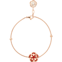 优游FLOWER<span class="nowrap">系列</span> 手链, 白色18k金, 红玉髓, 珍珠母贝 - B603BG0700405