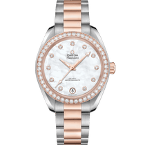 海马系列 AQUA TERRA 150米<span class="nowrap">手表</span> 34毫米, 精钢-Sedna™ 18k金表壳 搭配 精钢-Sedna™ 18k金表链 - 22025342055001