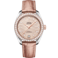 海马系列 AQUA TERRA 150米<span class="nowrap">手表</span> 34毫米, 精钢-Sedna™ 18k金表壳 搭配 皮表带 - 22028342059001