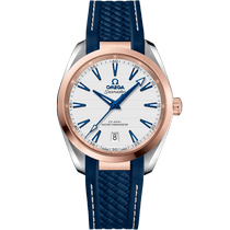 海马系列 AQUA TERRA 150米<span class="nowrap">手表</span> 38毫米, 精钢-Sedna™ 18k金表壳 搭配 橡胶表带 - 22022382002001