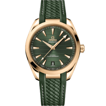 海马系列 AQUA TERRA 150米<span class="nowrap">手表</span> 41毫米, Moonshine 18k金表壳 搭配 橡胶表带 - 22052412110001