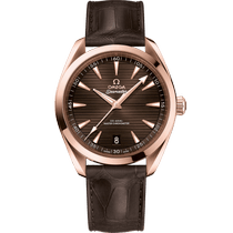 海马系列 AQUA TERRA 150米<span class="nowrap">手表</span> 41毫米, Sedna™ 18k金表壳 搭配 皮表带 - 22053412113001