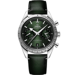 手表的表壳接纳精钢表壳材质打造，搭配绿色表盘和皮表带 bracelet - 超霸系列 超霸'57<span class="nowrap">手表</span> 40.5毫米, 精钢表壳 搭配 皮表带 - 33212415110001