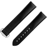 两件式<span class="nowrap">表带</span> - 玄色素革表带，搭配折叠表扣 - 032Z017133W