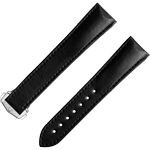 两件式<span class="nowrap">表带</span> - 玄色素革表带，搭配折叠表扣 - 032Z017135W