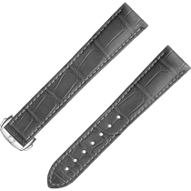 两件式<span class="nowrap">表带</span> - 灰色鳄鱼皮表带，搭配折叠表扣 - 032CUZ007463W