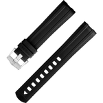 两件式<span class="nowrap">表带</span> - 玄色橡胶表带，搭配针扣，合用于海马系列300米潜水表 - 032CVZ010126W