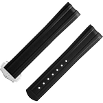 两件式<span class="nowrap">表带</span> - 玄色橡胶表带，搭配折叠表扣，合用于海马系列300米潜水表 - 032CVZ015752W