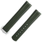 两件式<span class="nowrap">表带</span> - 绿色橡胶表带，搭配折叠表扣，合用于海马系列300米潜水表 - 032Z017213W
