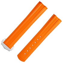 两件式<span class="nowrap">表带</span> - 橙色橡胶表带，搭配折叠表扣，合用于海马系列300米潜水表 - 032Z020499W